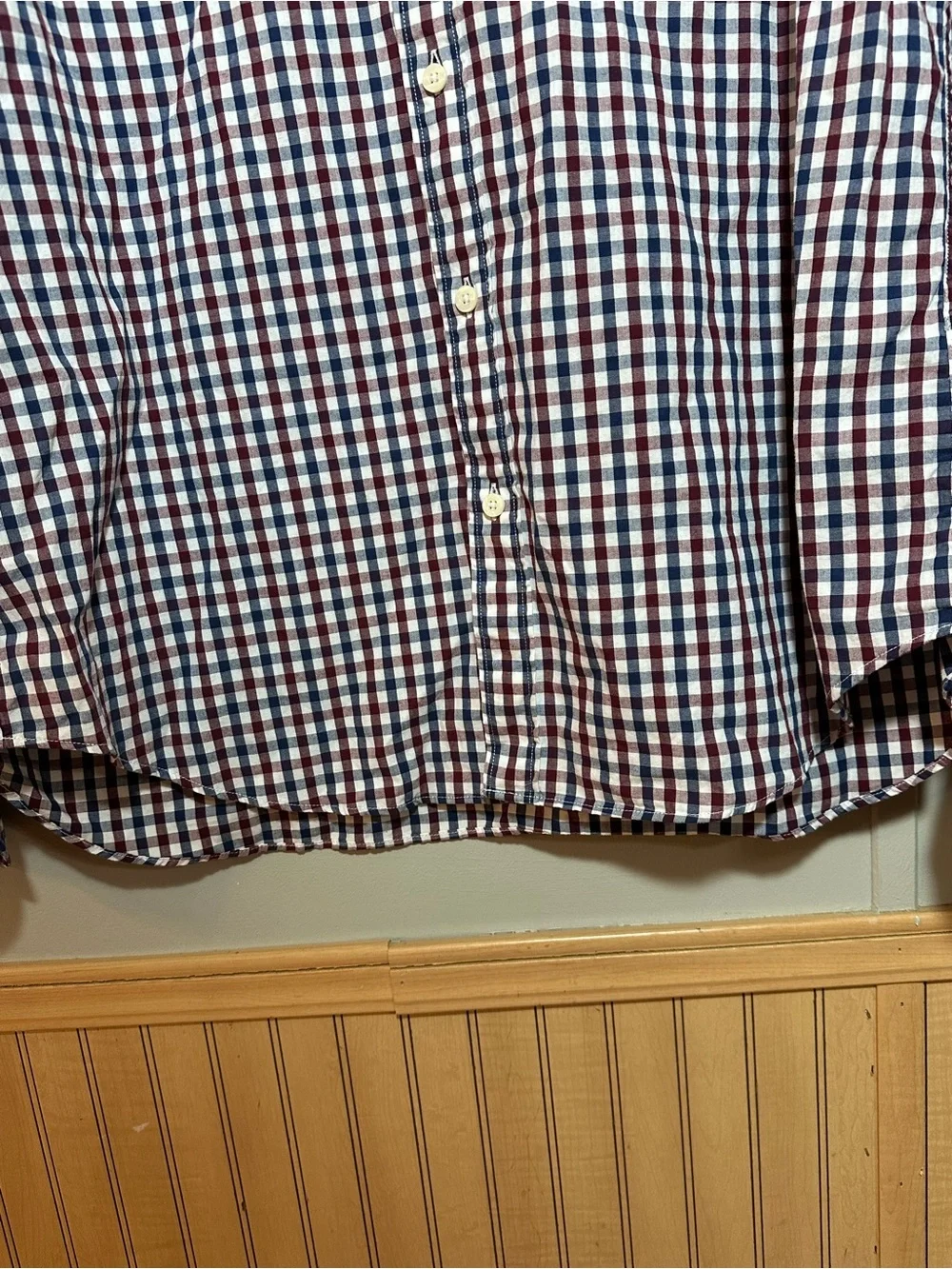 J. Crew Men's Red, Blue & White Gingham Button-Down Shirt Size XL